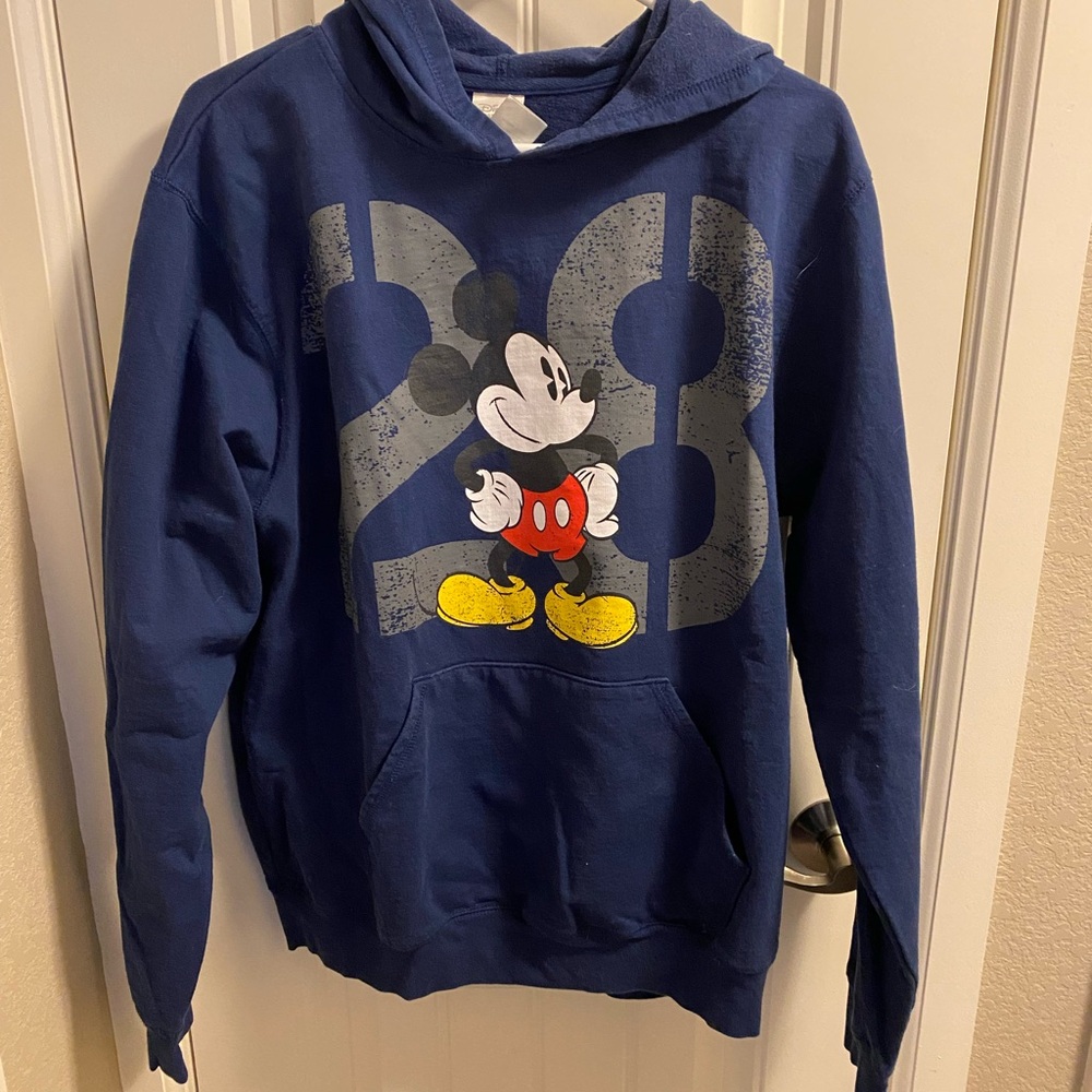 Disney Store L Hoodie Sweatshirt Large Mickey Mouse 28 Pullover Lg Navy